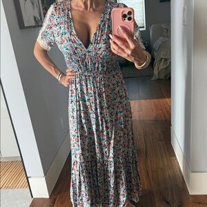 Zara Multicolor Floral Maxi Dress